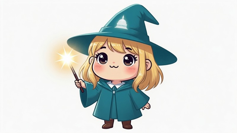Laura Davis as a wizard illustration
