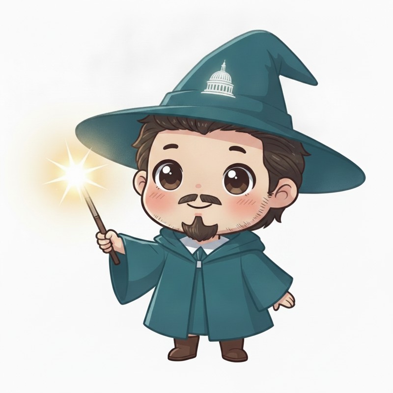 Mircea Burac as a wizard illustration